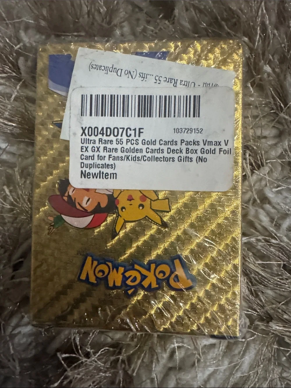 Gold Pokémon Trading Card Collection - Premium Decorative Display